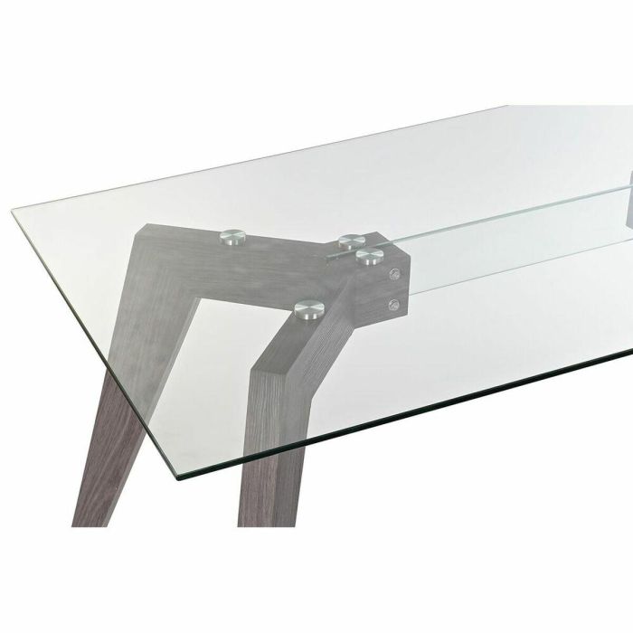 Mesa de Comedor DKD Home Decor Cristal Gris Transparente Madera MDF (160 x 90 x 75 cm) 1