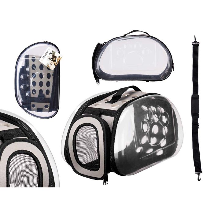Transportin Transparente Gris Pequeño Mascow 37X22CM (6 Unidades) Transportin Transparente Gris Pequeño Mascow 37X22CM (6 Unidades)