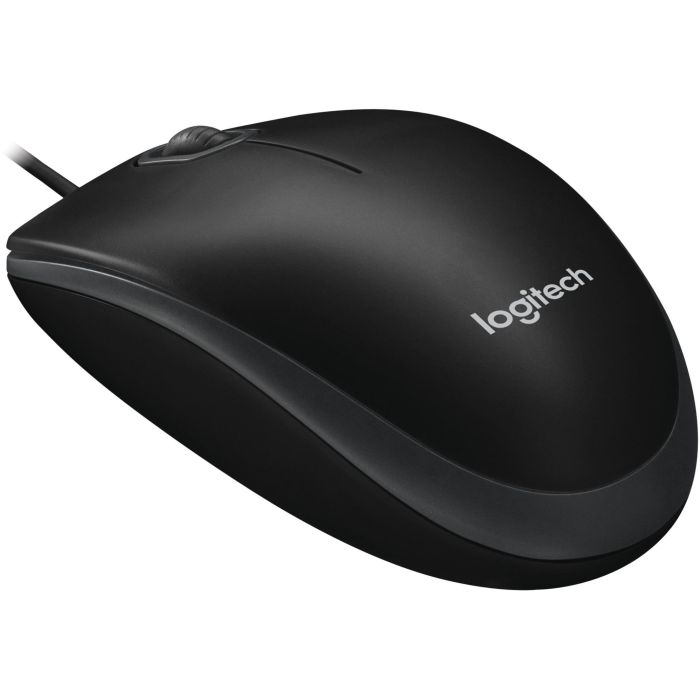 Logitech B100 Ratón Óptico USB Negro para Negocios, 800 DPI, Ergonómico Ambidextro, Conexión USB-A Plug & Play 3
