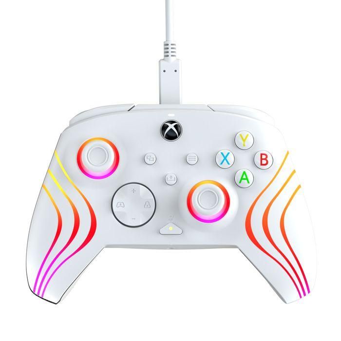 PDP PER0708056070250 Gamepad Afterglow Wave Con Cable Blanco Compatible con PC y Xbox