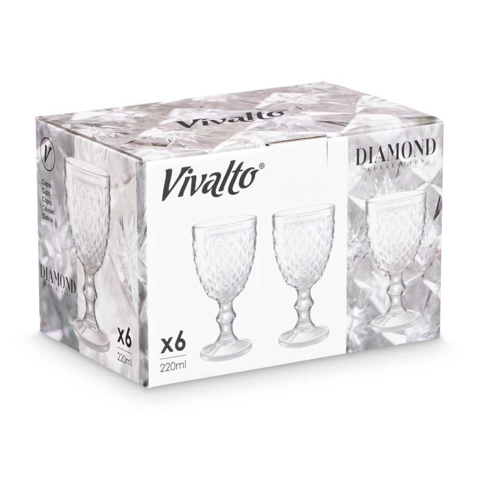 Copa Diamante Transparente 220 Ml Vivalto 8X15CM (24 Unidades) 2 Copa Diamante Transparente 220 Ml Vivalto 8X15CM (24 Unidades) 2