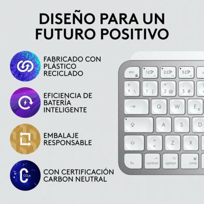 Logitech MX Keys Mini Teclado Inalámbrico Gris Pálido - Teclas Esféricas Cóncavas, Retroiluminación Inteligente, Bluetooth 22