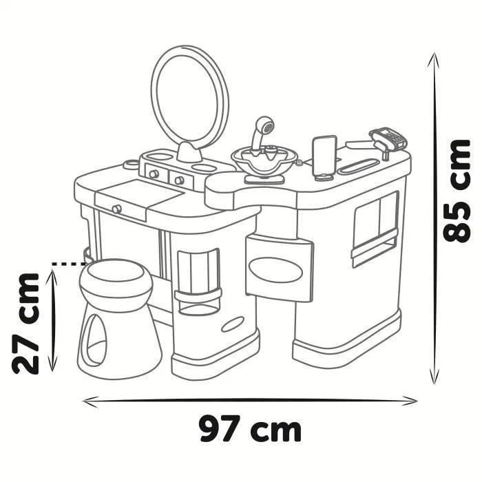 Smoby Mi Centro de Belleza 3 en 1 SMO3032163202561 Peluquería Salón de Manicura Maquillaje Juguete 26 Accesorios +3 años 2