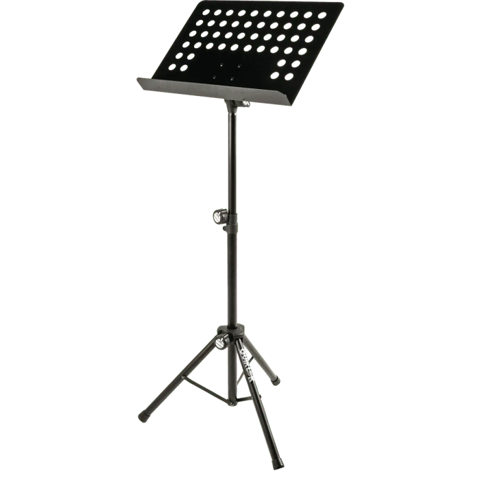 Quiklok Soporte Atril Orquesta Metal Large (Perforado) Con Funda, Altura Ajustable, Acero, Plegable 750-1290 mm 1