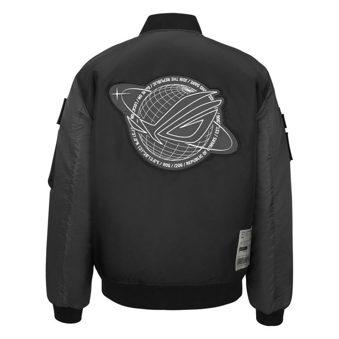 ROG CJ3001 Chaqueta Bomber para Hombre Adulto, Talla XL, Negro/Gris, Nylon con Forro