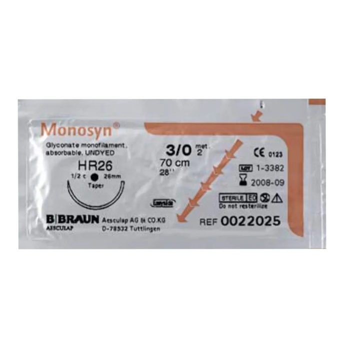B. Braun Monosyn Violet Sutura Absorbible 2-0, 70 cm, 36 Unidades - Para Cirugía B. Braun Monosyn Violet Sutura Absorbible 2-0, 70 cm, 36 Unidades - Para Cirugía