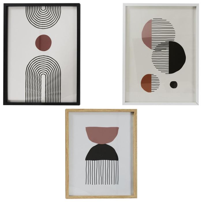 Home Deco Factory Cuadro Decorativo Natural 45x60 cm Madera MDF Cristal Papel Blanco Negro 2