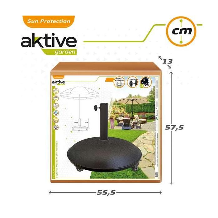 Soporte de parasol cemento con ruedas 25 kg tubo 4,8 cm 50x34 cm 6 Soporte de parasol cemento con ruedas 25 kg tubo 4,8 cm 50x34 cm 6