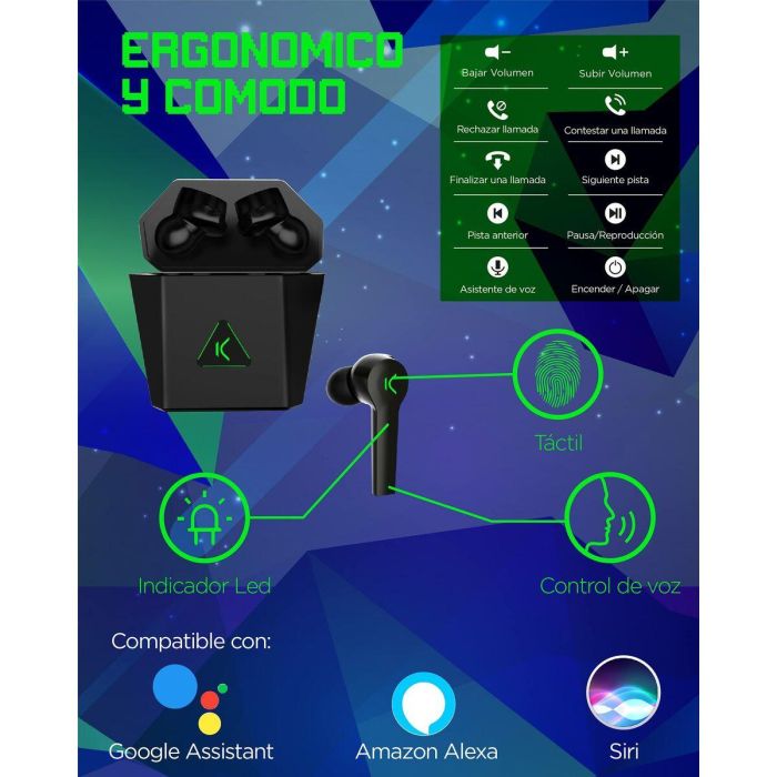 Auriculares KSIX TP-8427542116471_BXTWGM01_Vendor Negro 2