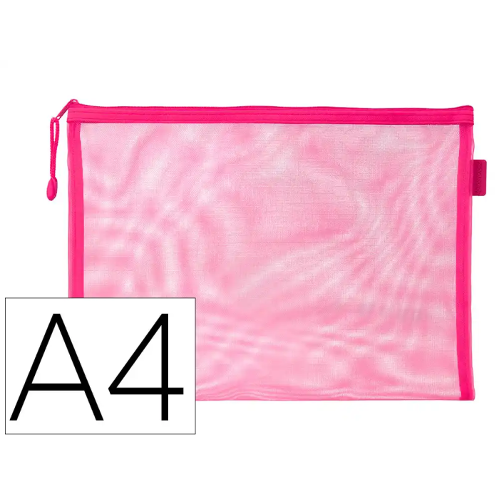 Liderpapel Bolsa zipper bag de poliéster transpirable multiusos tamaño DIN A4 color rosa 0 Liderpapel Bolsa zipper bag de poliéster transpirable multiusos tamaño DIN A4 color rosa 0