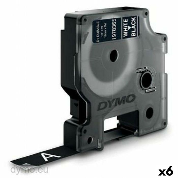 Cinta de transferencia térmica Dymo D1 Durable Blanco Negro 12 mm x 3 m (6 Unidades) 0 Cinta de transferencia térmica Dymo D1 Durable Blanco Negro 12 mm x 3 m (6 Unidades) 0