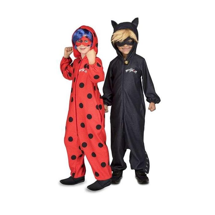 Disfraz ladybug pyjamas 4-5 años (mono con capucha, peluca y antifaz) 1 Disfraz ladybug pyjamas 4-5 años (mono con capucha, peluca y antifaz) 1
