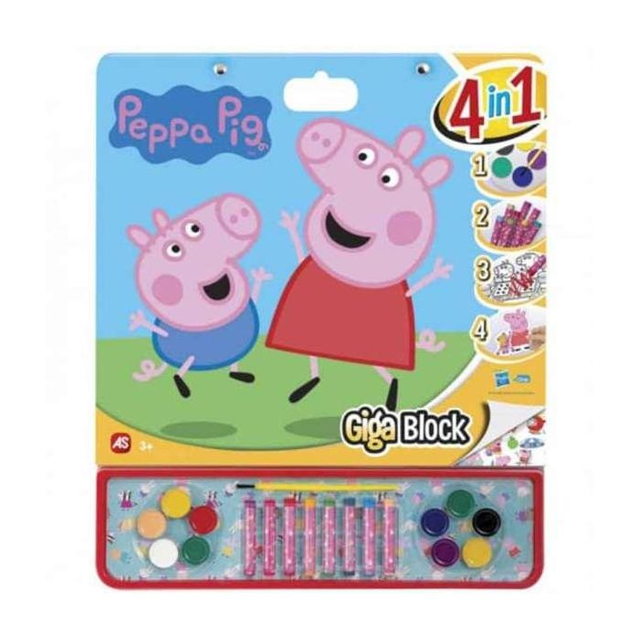 Libro de pegatinas para pintar giga block peppa pig 4 en 1