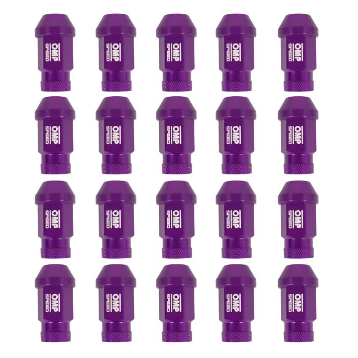 Omp Speed Juego De 20 Tuercas De Aluminio M14x1.5 Llave De 19 Largo 40 mm Color Morado De Aluminio 7075 OMPS09931411 2