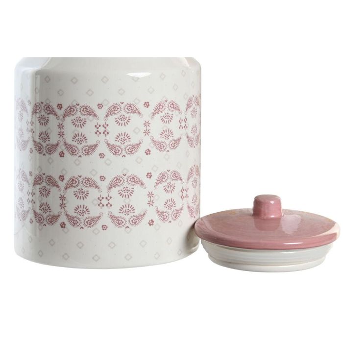 Bote DKD Home Decor 15,5 x 15,5 x 21 cm Rosa Blanco Dolomita 1 Bote DKD Home Decor 15,5 x 15,5 x 21 cm Rosa Blanco Dolomita 1