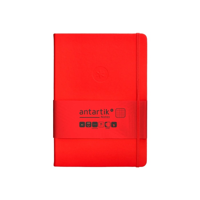 Antartik Cuaderno A5 Tapa Dura Hojas Cuadriculadas Rojo 100 Hojas 80gr FSC 1