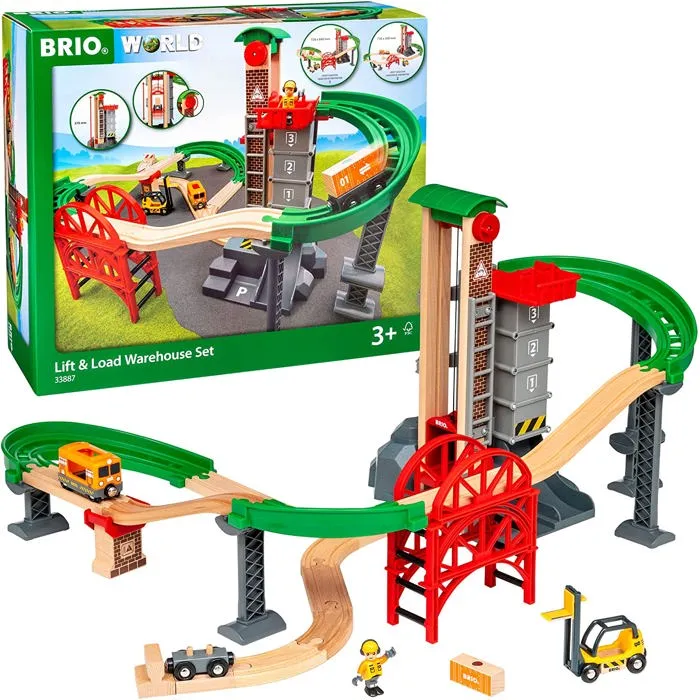 Brio World 33887 Plataforma Multimodal Grand Circuit - Circuito de Trenes de Madera - Caja 32 Piezas - A Partir de 3 Años 1