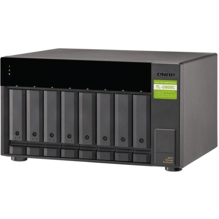 Qnap Servidor NAS TL-D800C 8 Bahías, Unidad de Disco Duro, SATA 6 Gb/s, USB 3.2 Gen 2 5