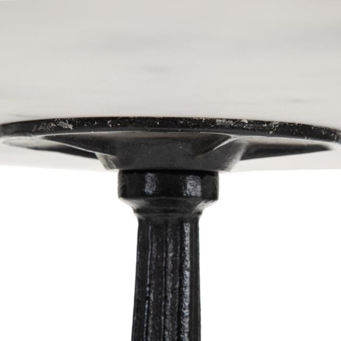 Mesa Auxiliar Blanco-Negro Metal-Mármol 70 X 70 X 71 cm