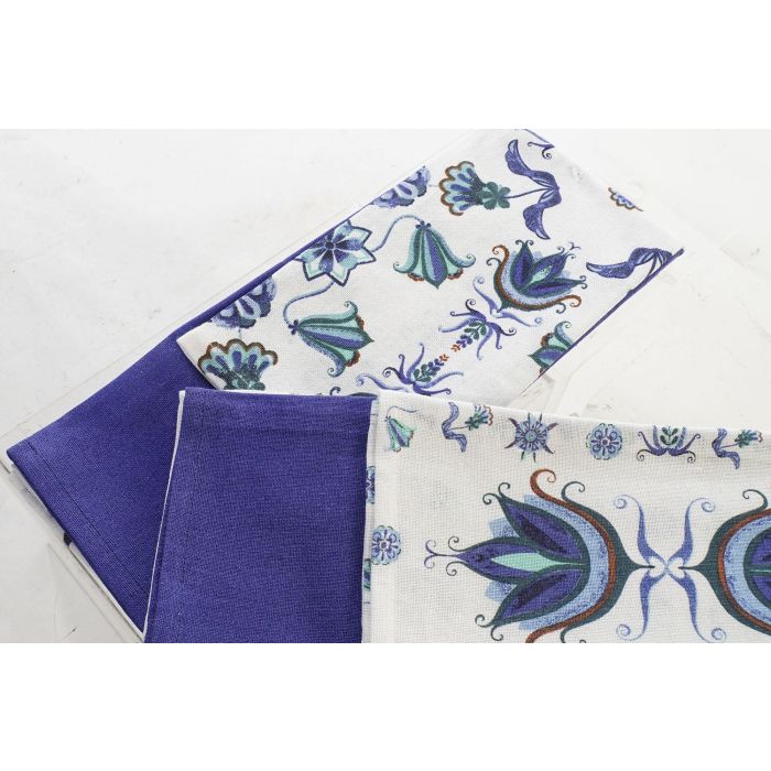 DKD Home Decor Paño Decorativo Tradicional de Algodón con Diseño de Azulejos Azul Blanco 40x60 cm, Juego de 2 Unidades 1 DKD Home Decor Paño Decorativo Tradicional de Algodón con Diseño de Azulejos Azul Blanco 40x60 cm, Juego de 2 Unidades 1