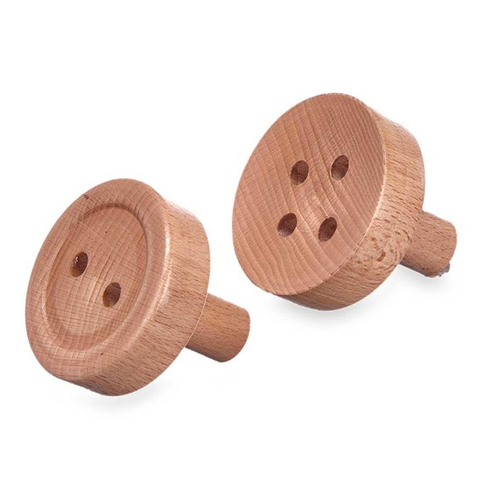 Set 2 Perchas Madera Color Natural Giftdecor 6X6CM (6 Unidades) 1 Set 2 Perchas Madera Color Natural Giftdecor 6X6CM (6 Unidades) 1