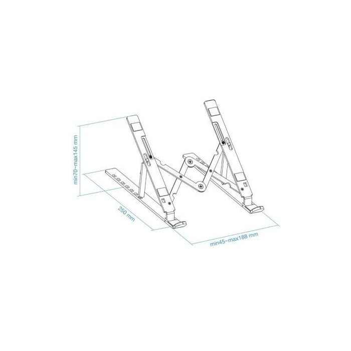 TooQ TQLRS0033-AL Soporte para Portátiles hasta 15" y Tablets Elevador Plegable Plata