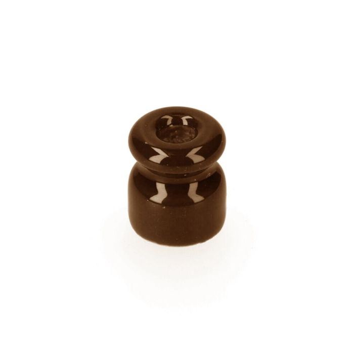 Edm Aislador de porcelana para cable trenzado marrón ø 15 x 20 mm