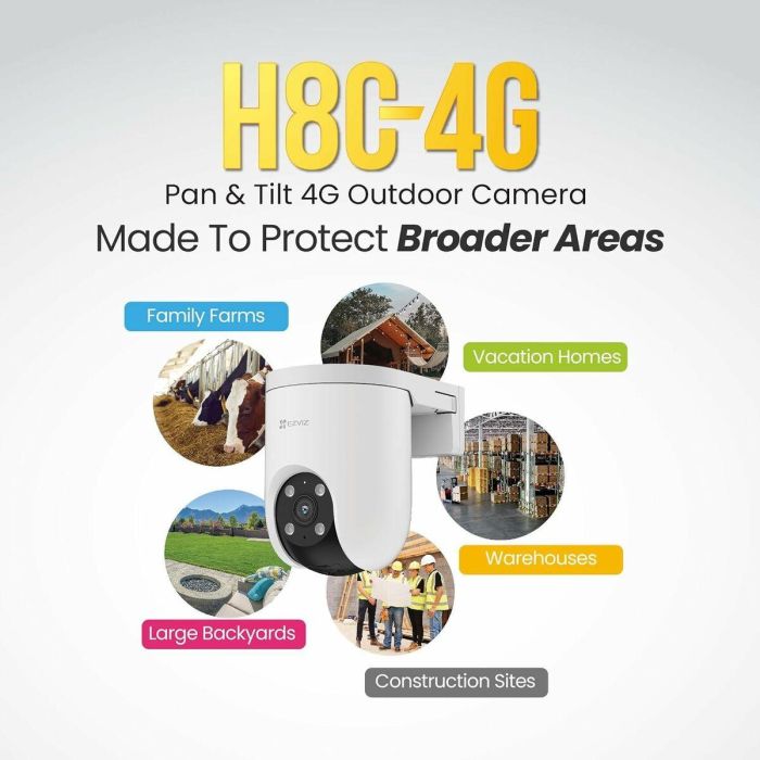 EZVIZ H8c 4G Almohadilla Cámara de seguridad IP Exterior 2304 x 1296 Pixeles Techo/Pared/Poste 2 EZVIZ H8c 4G Almohadilla Cámara de seguridad IP Exterior 2304 x 1296 Pixeles Techo/Pared/Poste 2