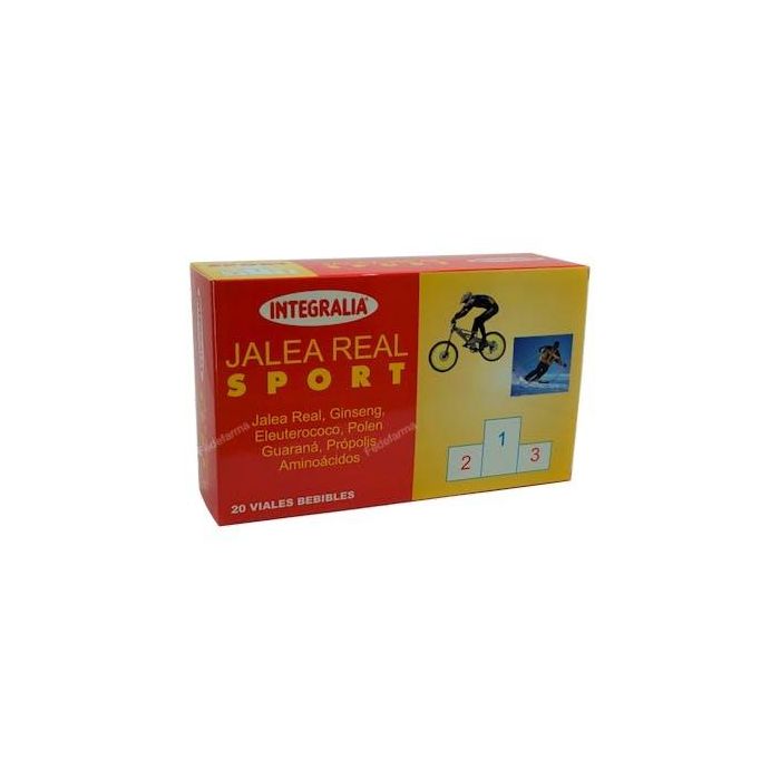 INTEGRALIA Geleia Real Sport 20Amp. con Ginseng, Guaraná y Aminoácidos para Energía y Vitalidad Deportiva