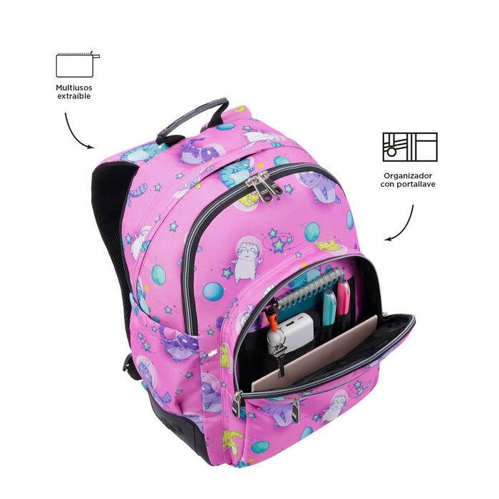 Totto Mochila Escolar Gatos Astronautas MA04ECO029-2310N-9I9 - 20 Litros, Rosa 5 Totto Mochila Escolar Gatos Astronautas MA04ECO029-2310N-9I9 - 20 Litros, Rosa 5
