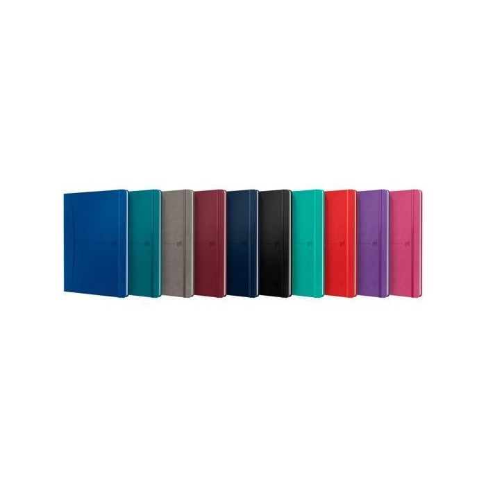 Oxford Cuaderno Cosido Signature 80H B5 1 Línea Tapa Extradura Símil Piel C-Surtidos Vivos Pack 10 Unidades (10 Unidades)