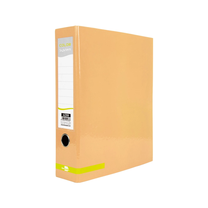 Liderpapel Archivador de Palanca A4 Color System Forrado Melocotón Lomo 80 mm con Compresor Metálico 1