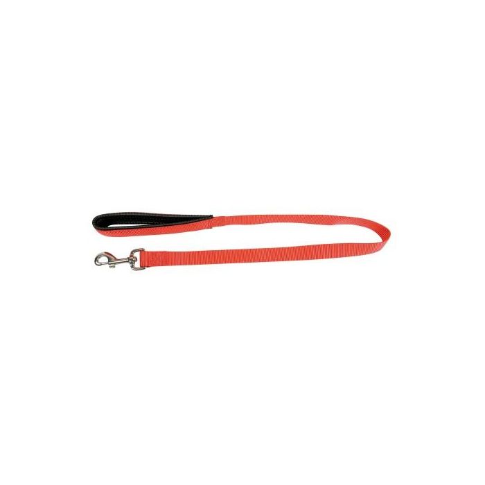 Nayeco Correa Confort Rojo de Nylon y Neopreno para Perro, 80 cm x 2 cm, Muy Resistente y Cómoda con Mosquetón Rápido