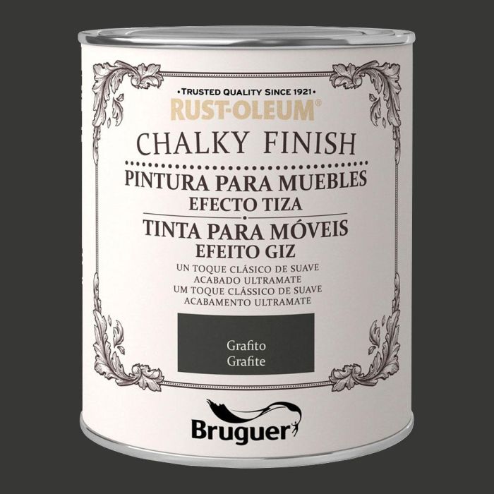 Bruguer Rust-oleum chalky finish pintura al agua grafito efecto tiza ultra mate 0,750l 5397533