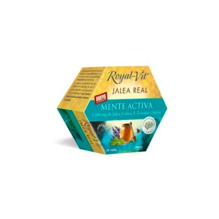 Royal Vit Jalea Real Mente Activa con Colina, Vitaminas B6, B12, B9 y Ácido Pantoténico 20 Viales