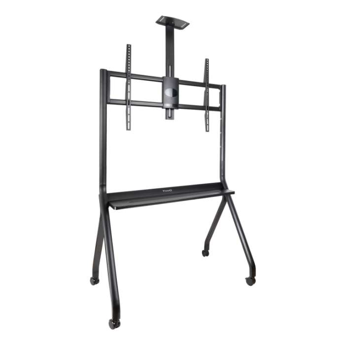 TooQ iStar Soporte de Suelo con Ruedas para Pantallas 55-100", Carga 120 kg, Altura Ajustable, Negro, con Bandejas TooQ iStar Soporte de Suelo con Ruedas para Pantallas 55-100", Carga 120 kg, Altura Ajustable, Negro, con Bandejas