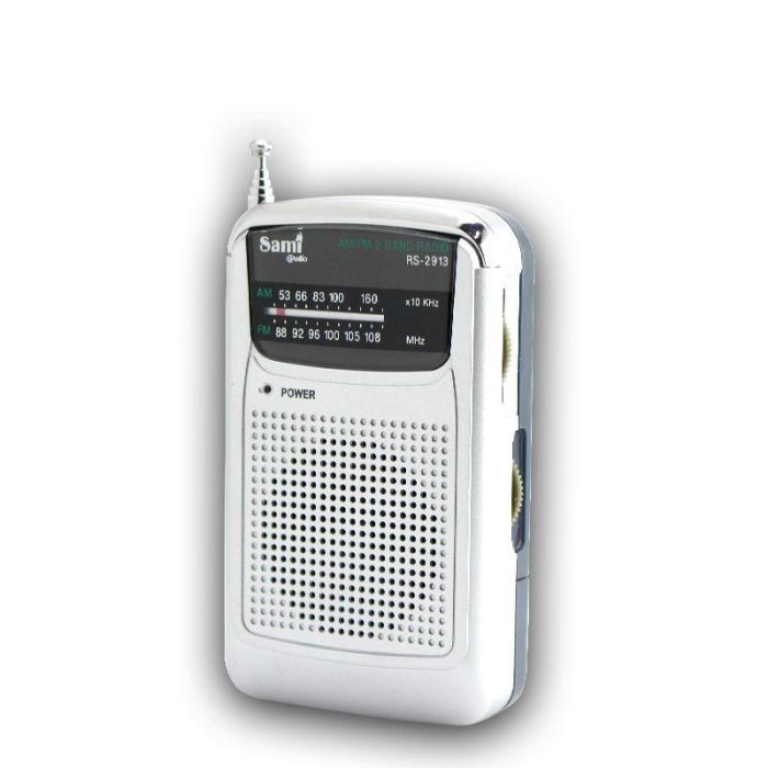 SAMI Radio AM/FM de Bolsillo Vertical con Auriculares y Clip, Portátil