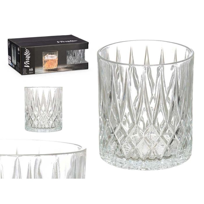 Vivalto Vaso de Whisky Colección Rombos de Cristal Transparente, 330 ml de Capacidad, Medidas 8.1 x 8.2 x 9.3 cm (48 Unidades) Vivalto Vaso de Whisky Colección Rombos de Cristal Transparente, 330 ml de Capacidad, Medidas 8.1 x 8.2 x 9.3 cm (48 Unidades)