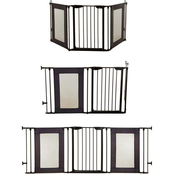 Barrera de seguridad - DREAMBABY - DENVER - 3 paneles - 85,5-200 x 74 cm - Bidireccional - Negra 1 Barrera de seguridad - DREAMBABY - DENVER - 3 paneles - 85,5-200 x 74 cm - Bidireccional - Negra 1