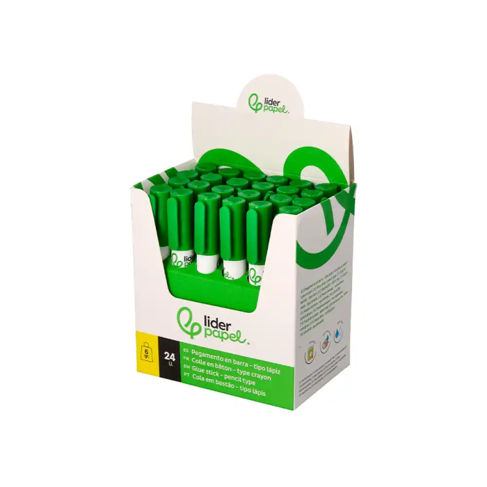 Liderpapel Pegamento en Barra 6 gr Bolígrafo con Clip para Oficina y Escolar 7