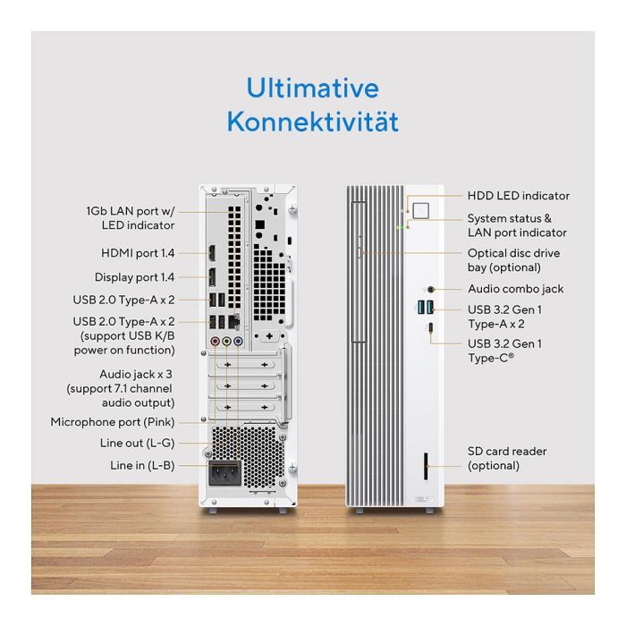 ASUS V500SV-13420H0020 PC SFF Intel Core i5-13420H 8 GB DDR5 512 GB SSD Blanco 5