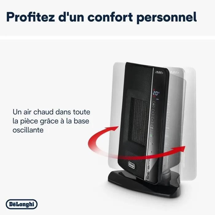 DELONGHI Soplador de cerámica DCH7993ER.BC - 2400W - Negro y cromo 2