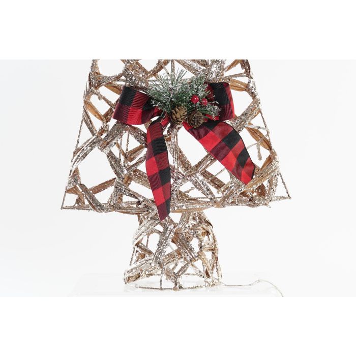 DKD Home Decor Árbol de Navidad Alpina de Ratan, 60 cm de Alto, Natural con Luces LED y funciona con 3 pilas AA 3 DKD Home Decor Árbol de Navidad Alpina de Ratan, 60 cm de Alto, Natural con Luces LED y funciona con 3 pilas AA 3