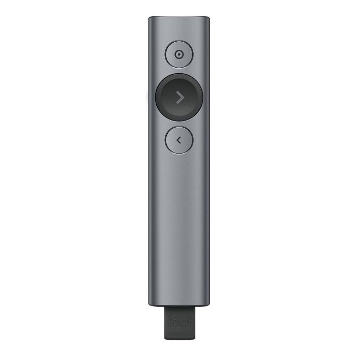 Logitech Presentador Inalámbrico Spotlight Plus BT, Bluetooth/RF, USB, Alcance 30m, Color Gris 1