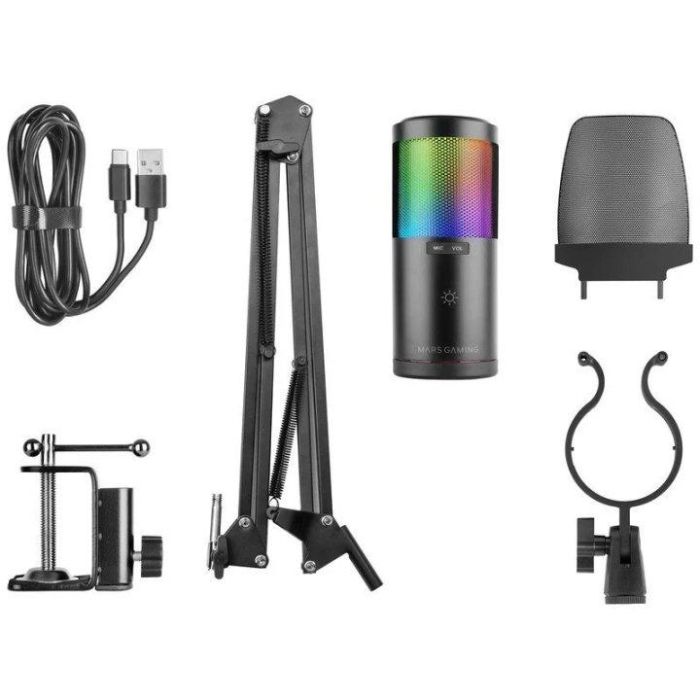 Mars Gaming Micrfono Mmicsc Argb Negro Micrfono de Estudio Profesional USB Plug & Play 2