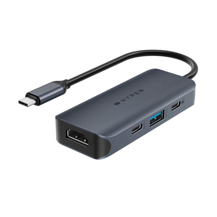 HYPER HD4001GL hub de interfaz USB 3.2 Gen 1 (3.1 Gen 1) Type-C 10000 Mbit/s Azul, Gris HYPER HD4001GL hub de interfaz USB 3.2 Gen 1 (3.1 Gen 1) Type-C 10000 Mbit/s Azul, Gris