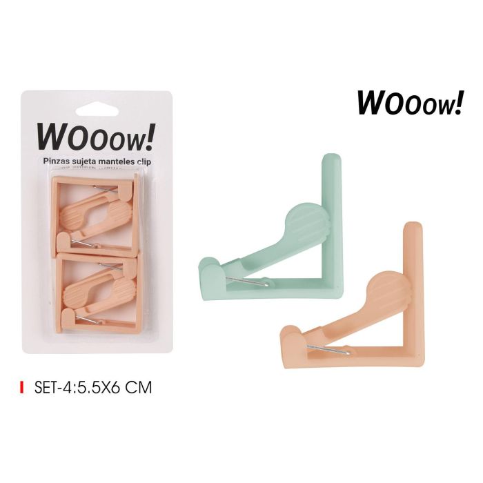 Set de 4 pinzas sujeta manteles Wooow (36 Unidades) Set de 4 pinzas sujeta manteles Wooow (36 Unidades)