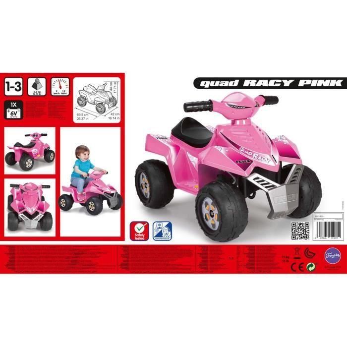 FEBER - Quad Racy Pink - Vehículo eléctrico para niños de 6 voltios 3 FEBER - Quad Racy Pink - Vehículo eléctrico para niños de 6 voltios 3