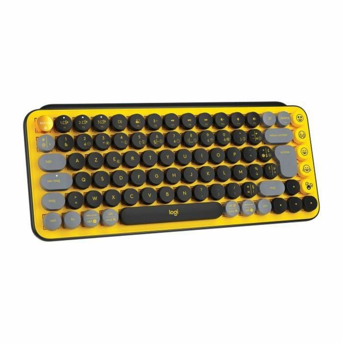 Logitech Teclado POP Keys Mecánico Inalámbrico, Teclas Emoji Personalizables, Bluetooth o USB, Compacto Duradero - Amarillo 2