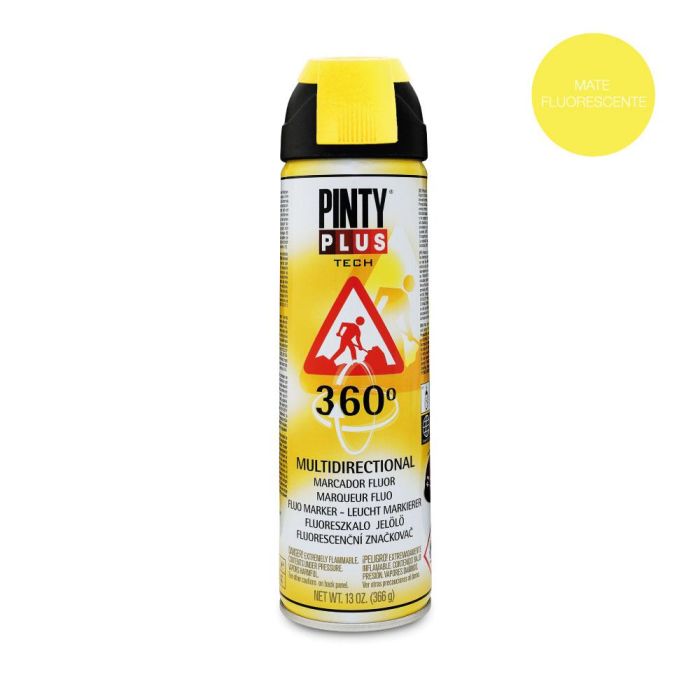 Pinty Plus T146 Pintura en Spray Marcador 360º 500cc Amarillo Fluorescente